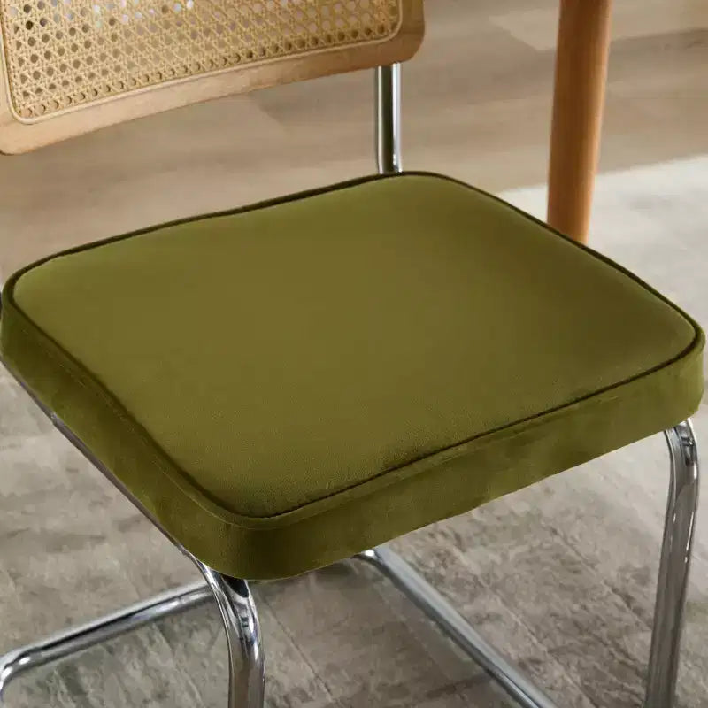 Modern Dining Chairs - Corduroy Fabric, Gold Metal Base, Channel Tufting, Armless, Set of 2