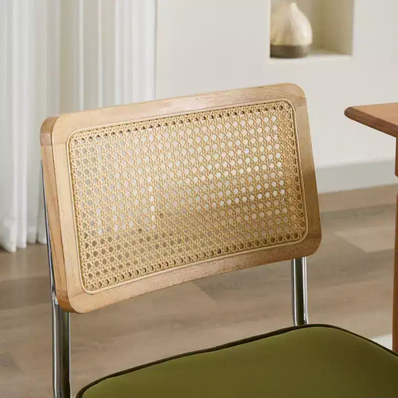 Modern Dining Chairs - Corduroy Fabric, Gold Metal Base, Channel Tufting, Armless, Set of 2