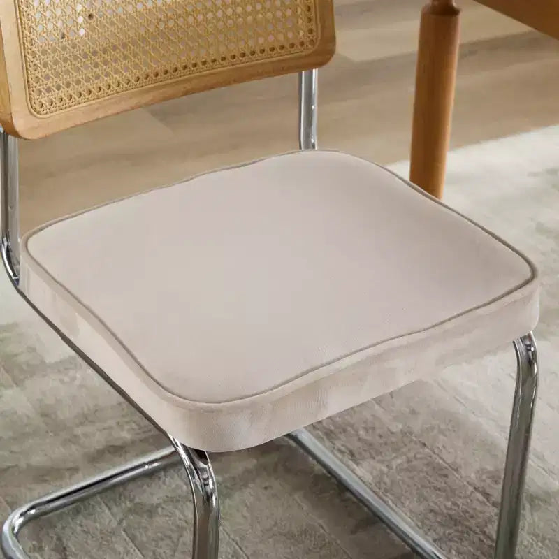 Modern Dining Chairs - Corduroy Fabric, Gold Metal Base, Channel Tufting, Armless, Set of 2