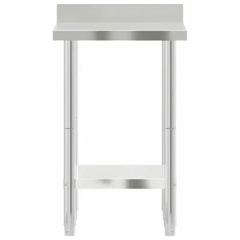 XL Kitchen Work Table with Backsplash 32.5x21.7x36.6 Stainless Steel