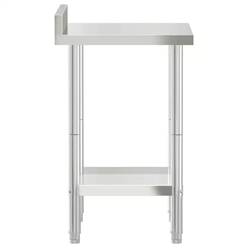 XL Kitchen Work Table with Backsplash 32.5x21.7x36.6 Stainless Steel