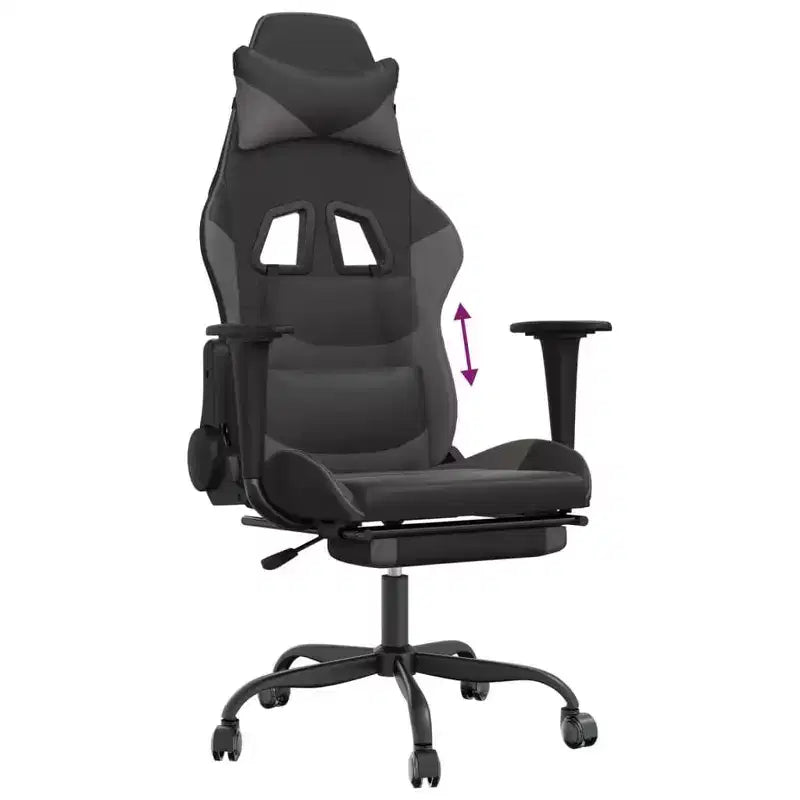 XL Gaming Chair Black and Blue Faux leather, Metal, Plywood Adjustable