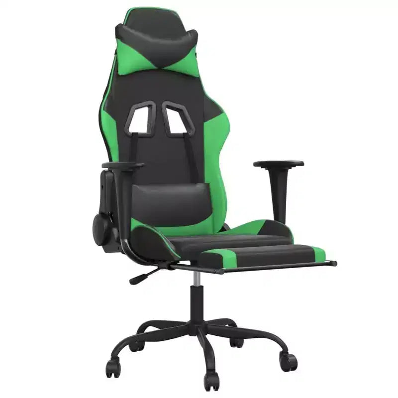 XL Gaming Chair Black and Blue Faux leather, Metal, Plywood Adjustable