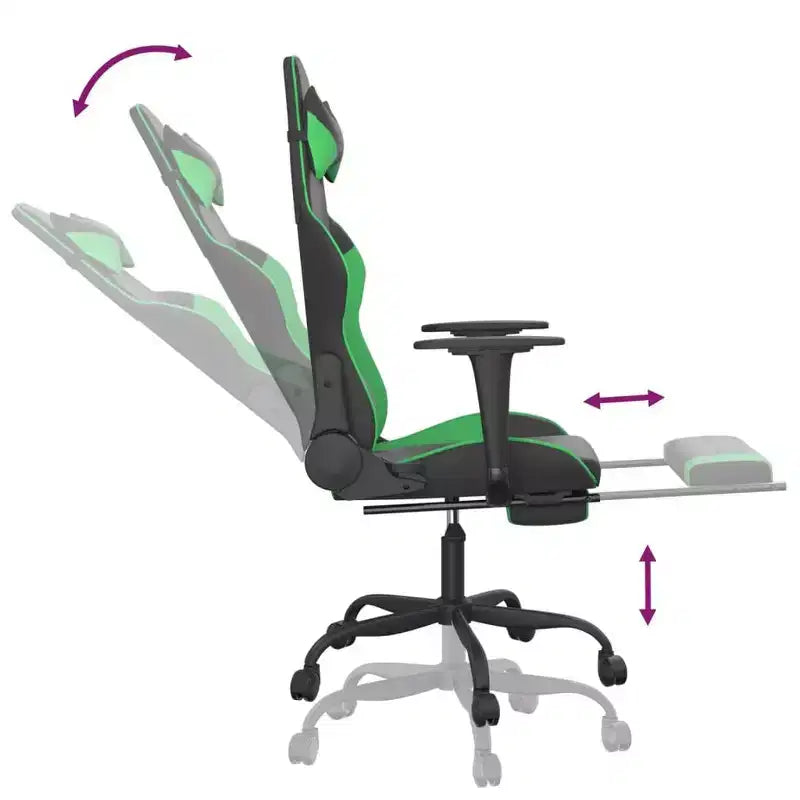 XL Gaming Chair Black and Blue Faux leather, Metal, Plywood Adjustable
