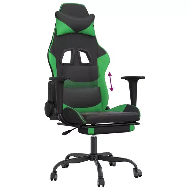 XL Gaming Chair Black and Blue Faux leather, Metal, Plywood Adjustable