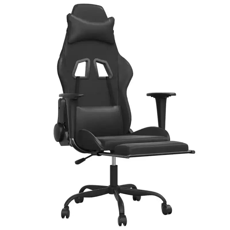 XL Gaming Chair Black and Blue Faux leather, Metal, Plywood Adjustable