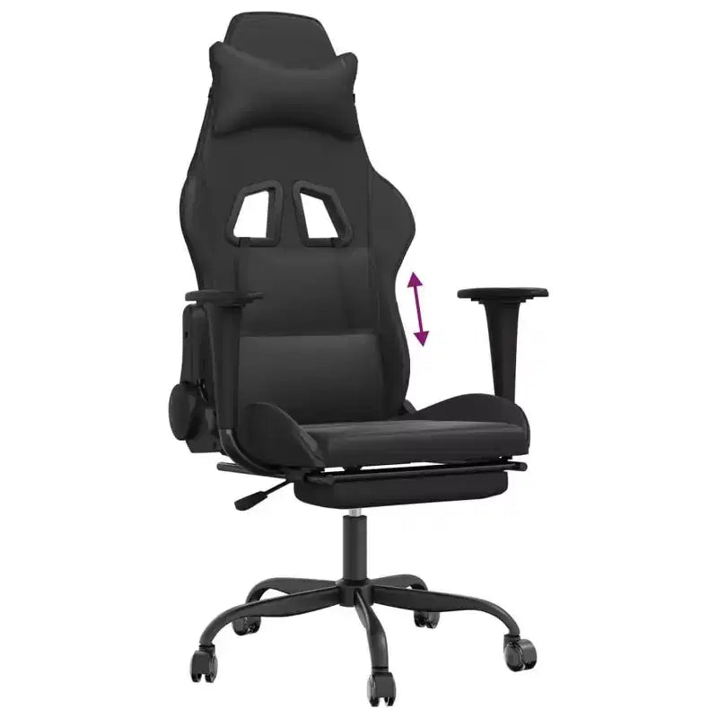XL Gaming Chair Black and Blue Faux leather, Metal, Plywood Adjustable