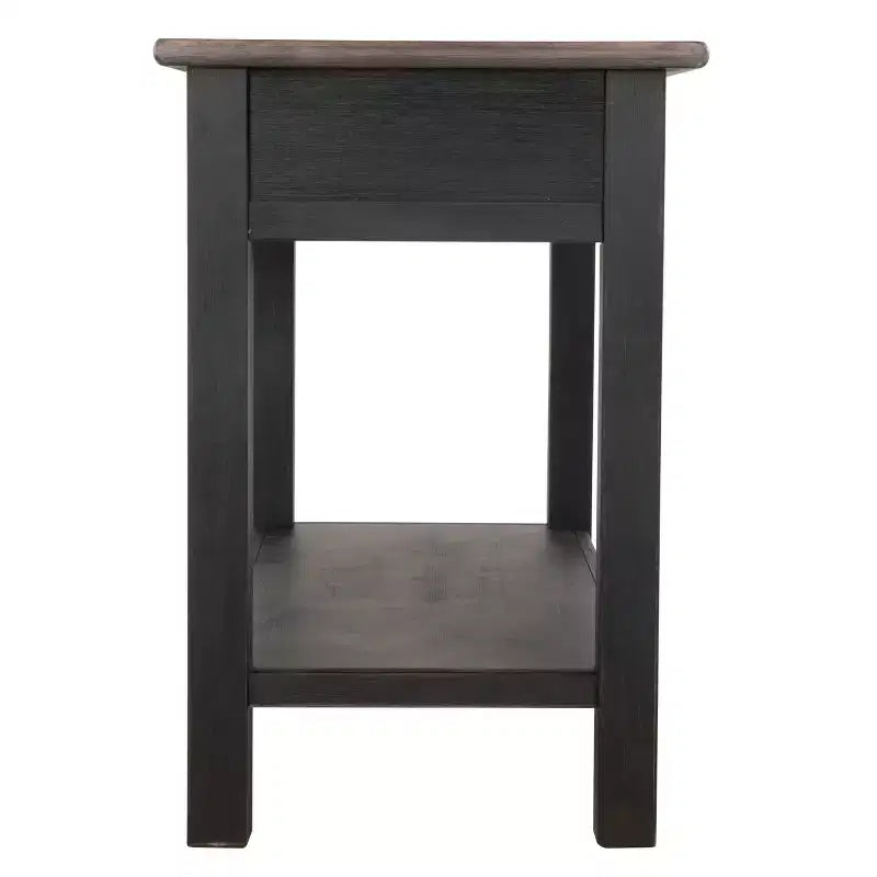 Tyler Creek Sofa/Console Table Grayish Brown/Black - Signature Design by Ashley: Mid-Century Modern with Open Shelf, Storage Drawer